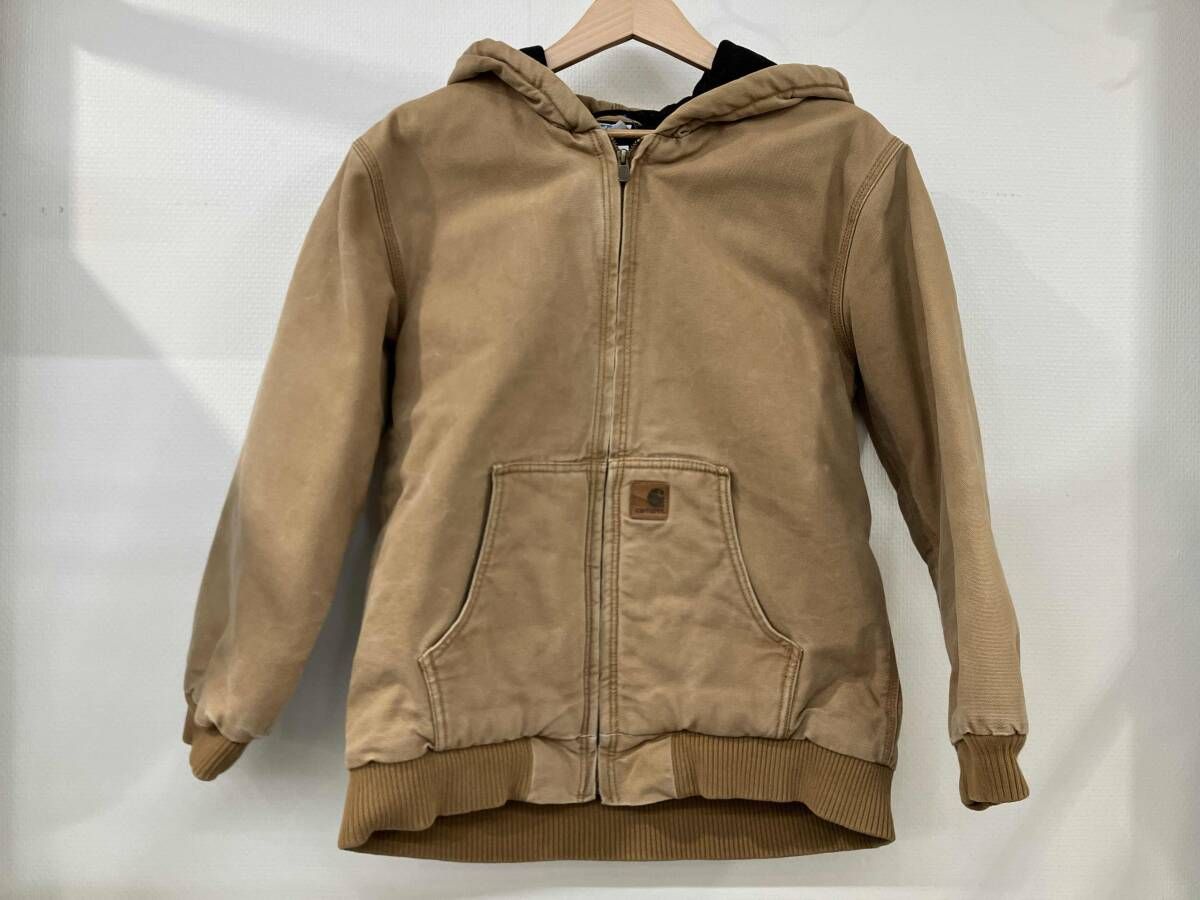 Carhartt カーハート アクティブジャケット 内側キルティング L キャメル 綿 ポリエステル バングラディシュ製 革タグひび 中綿抜け有
