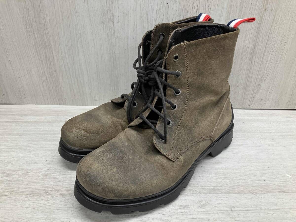 通年 モンクレール レースアップブーツ スエード トリコロールプルタブ ショートブーツ 40 24 5～25 cm