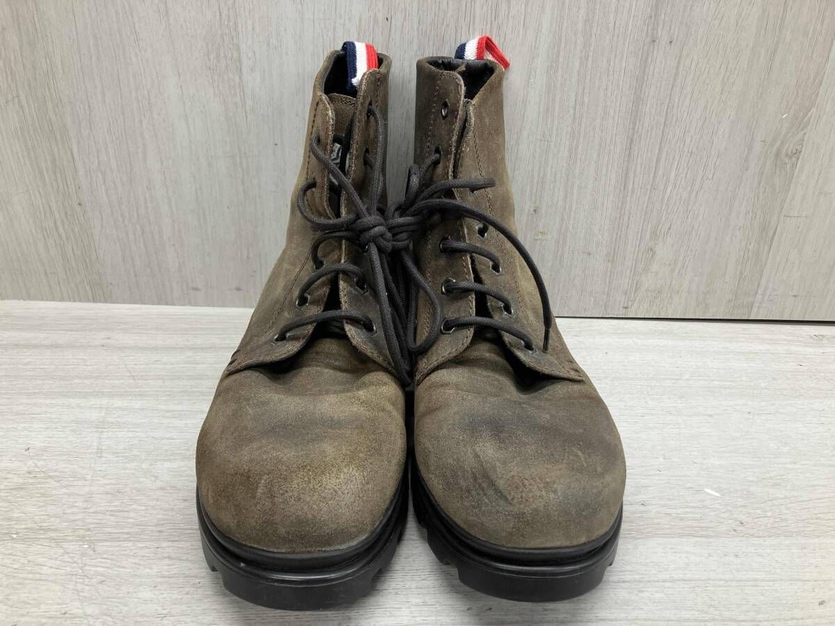 通年 モンクレール レースアップブーツ スエード トリコロールプルタブ ショートブーツ 40 24.5～25 cm