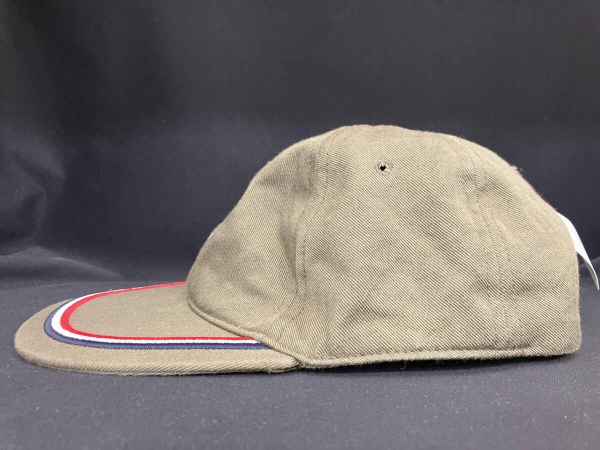 MONCLER モンクレール ベースボールキャップ 帽子 オリーブ カーキ 綿 マケドニア製 V 0001 つば裏変色有り
