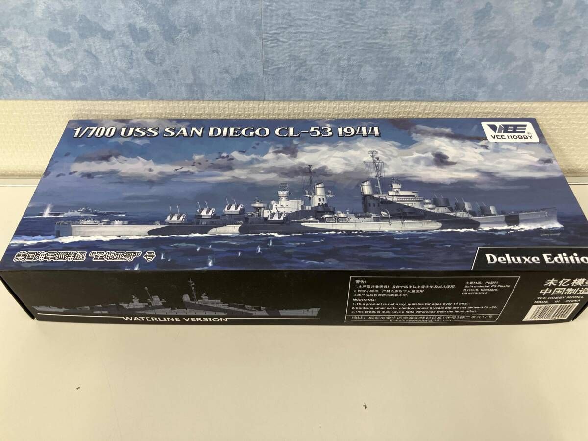 シール一部破れあり プラモデル VEE HOBBY 1 700 米海軍 軽巡洋艦 サンディエゴ CL 53 1944年 版