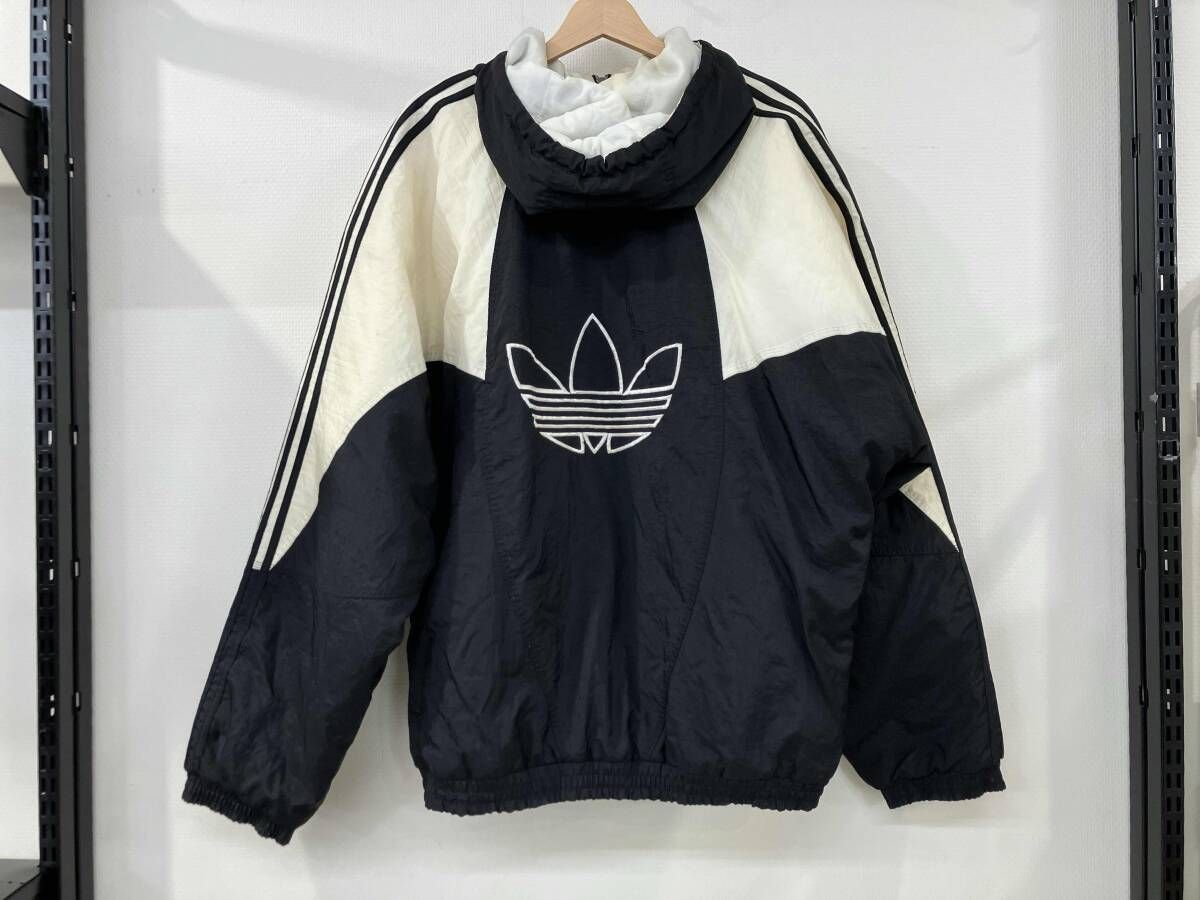 adidas アディダス バイカラーナイロンジャケット ブルゾン フーディ