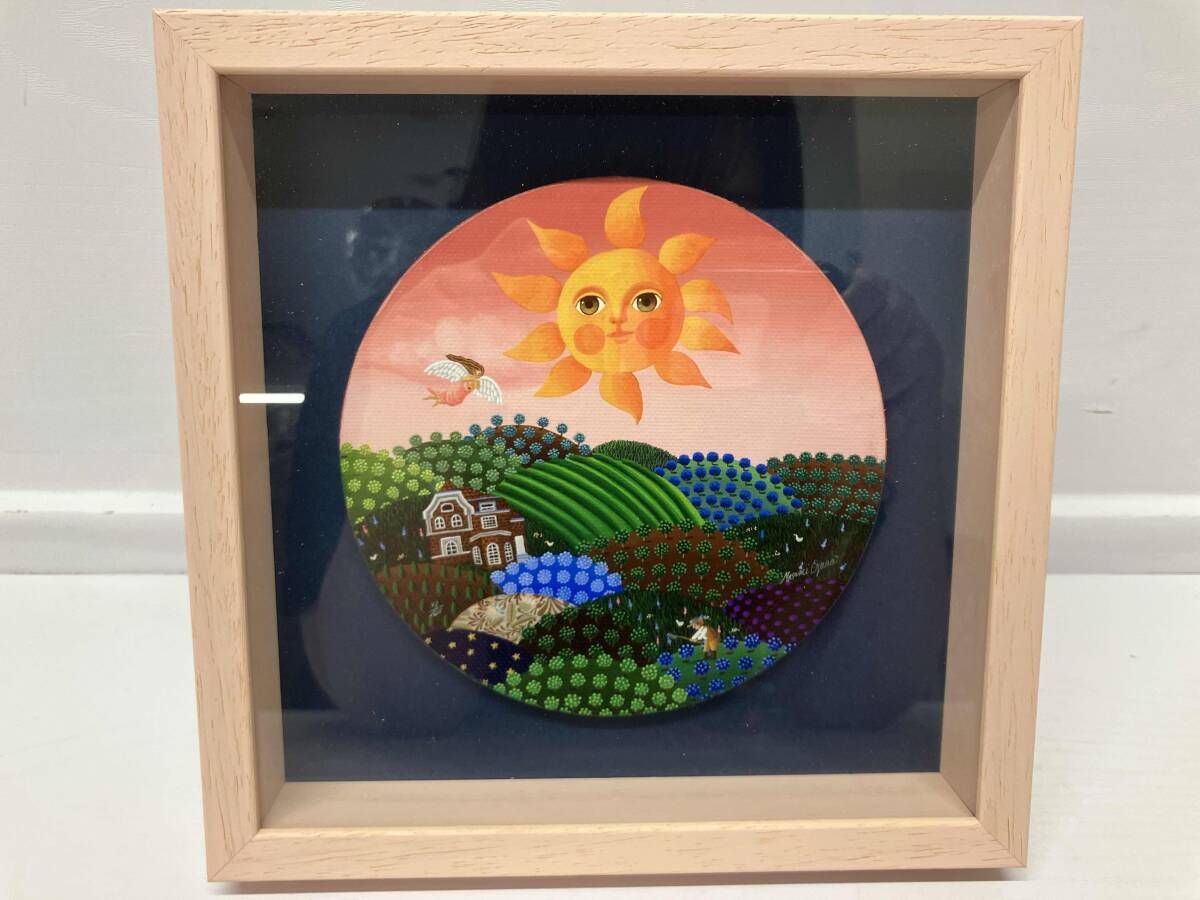 小澤摩純 オザワマスミ 絵画 耕す人 作者サインあり サイズ 約22 cm 22 キャンバスジグレ は画像のものが全てです