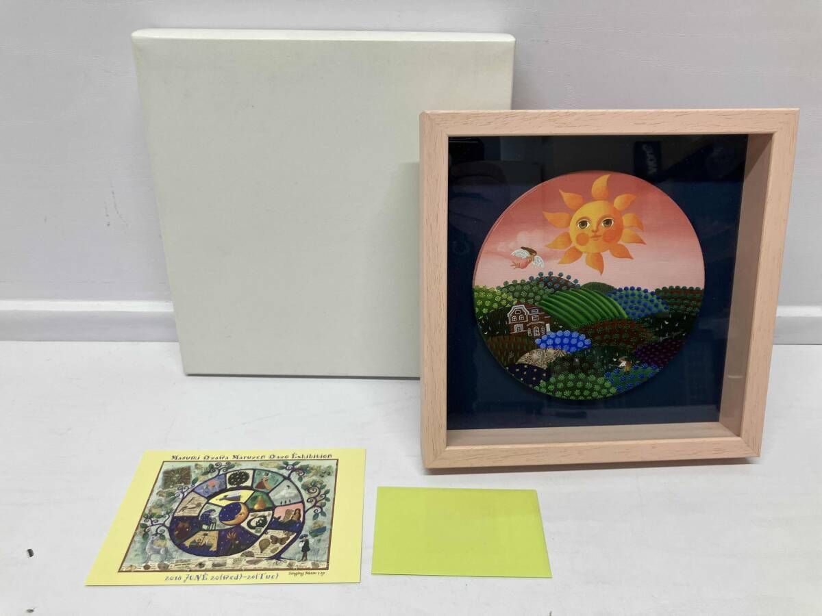 小澤摩純 オザワマスミ 絵画 耕す人 作者サインあり サイズ 約22 cm×22 cm キャンバスジグレ は画像のものが全てです