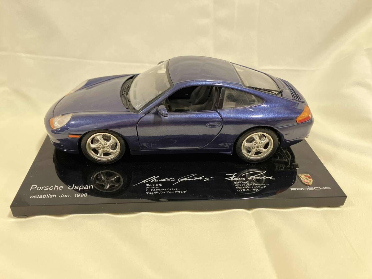 ポルシェ Japan 模型 ブルー 完成品 1998 台座固定 オブジェ インテリア小物 ミニカー ダイキャストカー