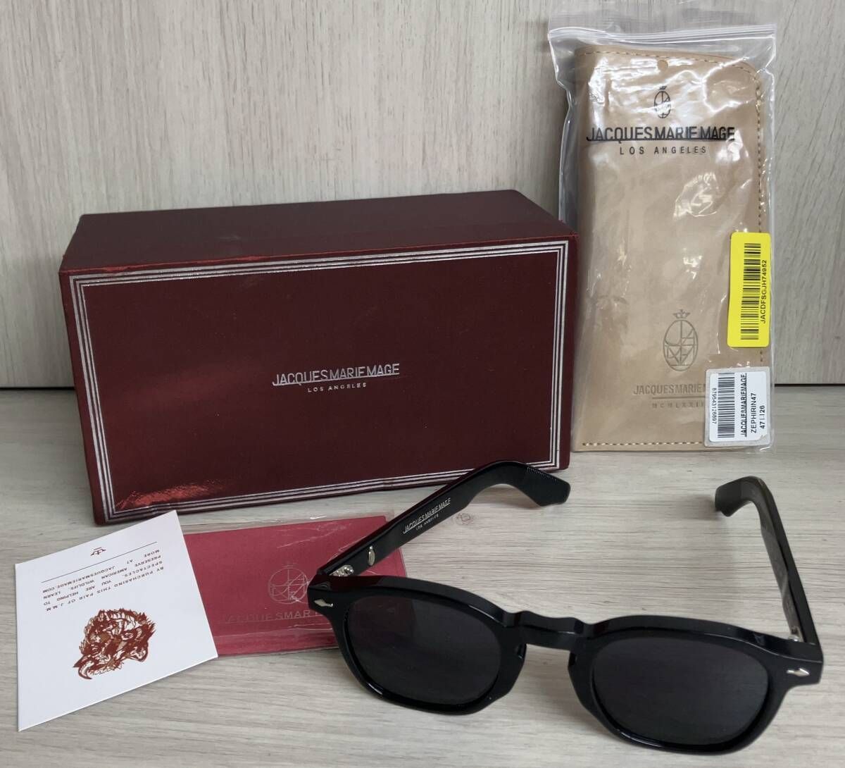 JACQUES MARIE MAGE ジャックマリーマージュ 47 ゼフィリン サングラス ブラックフレーム 箱 ケース クリーナー付き