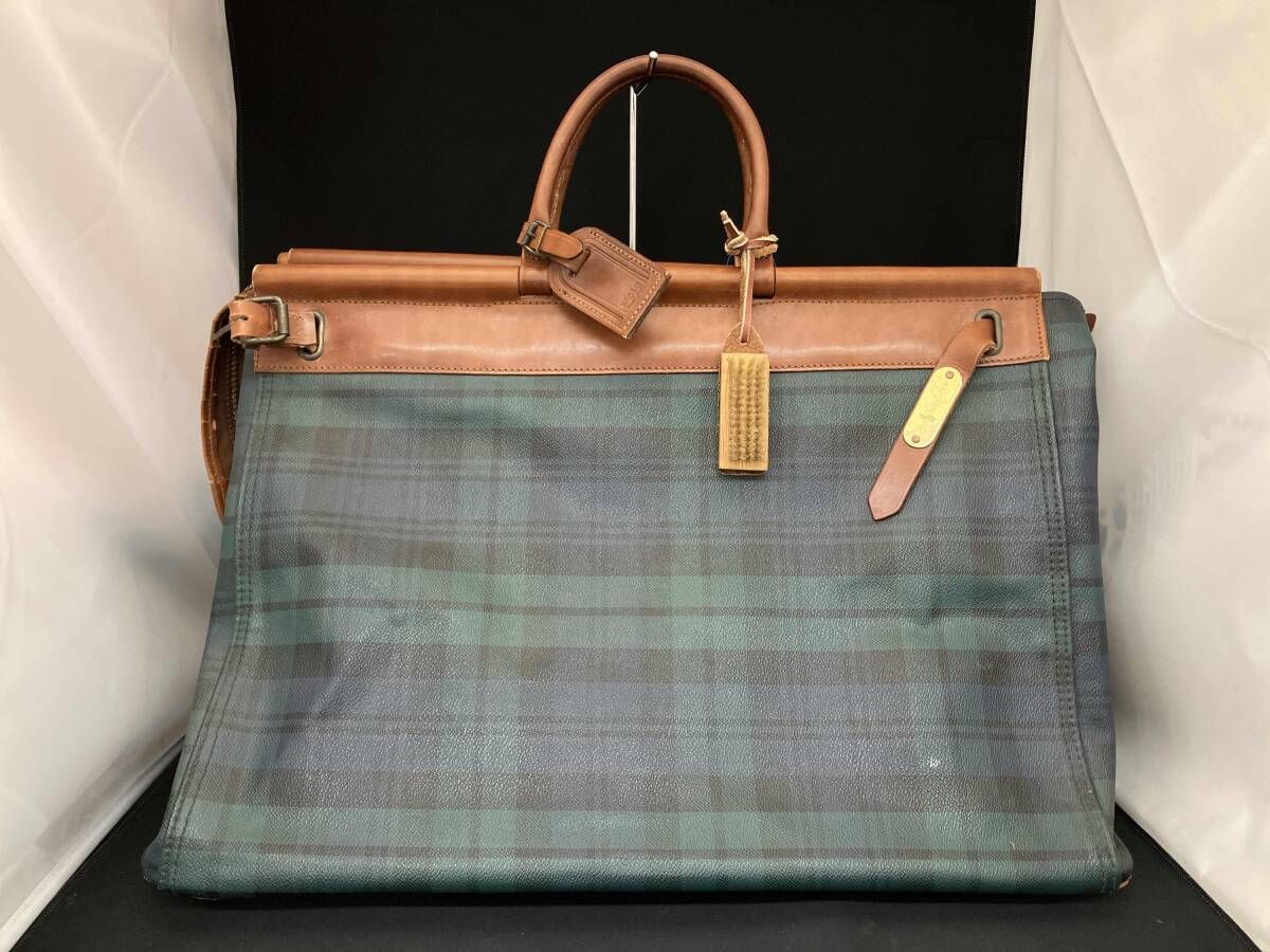 ポロラルフローレン　ドクターズバッグ　ボストンバッグ　チェック　レザー 価格交渉歓迎⭐️ ポロラルフローレン ボストンバッグ タータン