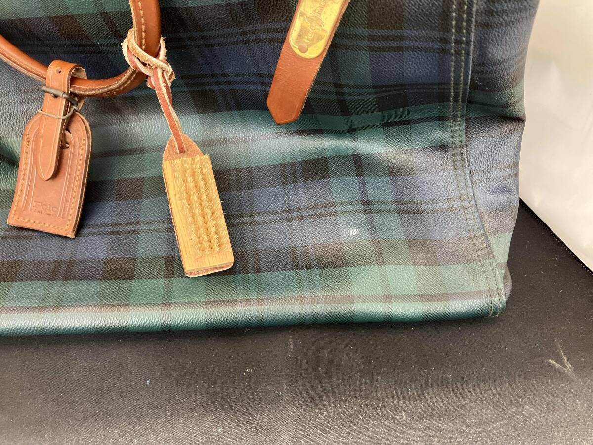ポロラルフローレン　ドクターズバッグ　ボストンバッグ　チェック　レザー ポロ ラルフローレン POLO RALPH LAUREN ボストンバッグ チェック柄