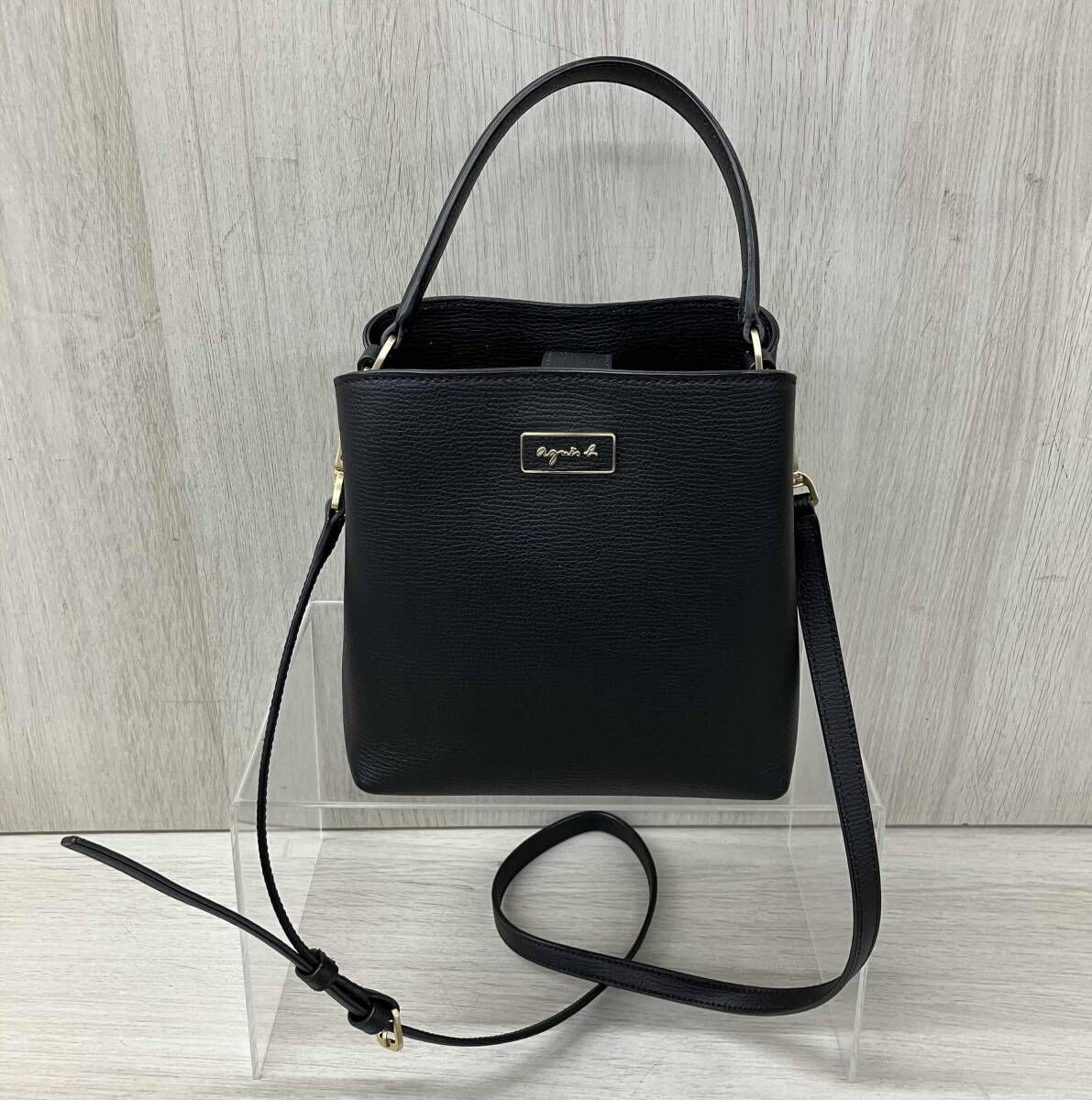 Agnes b アニエス ベー ショルダーバッグ 2 wayワンハンドルバッグ ブラック