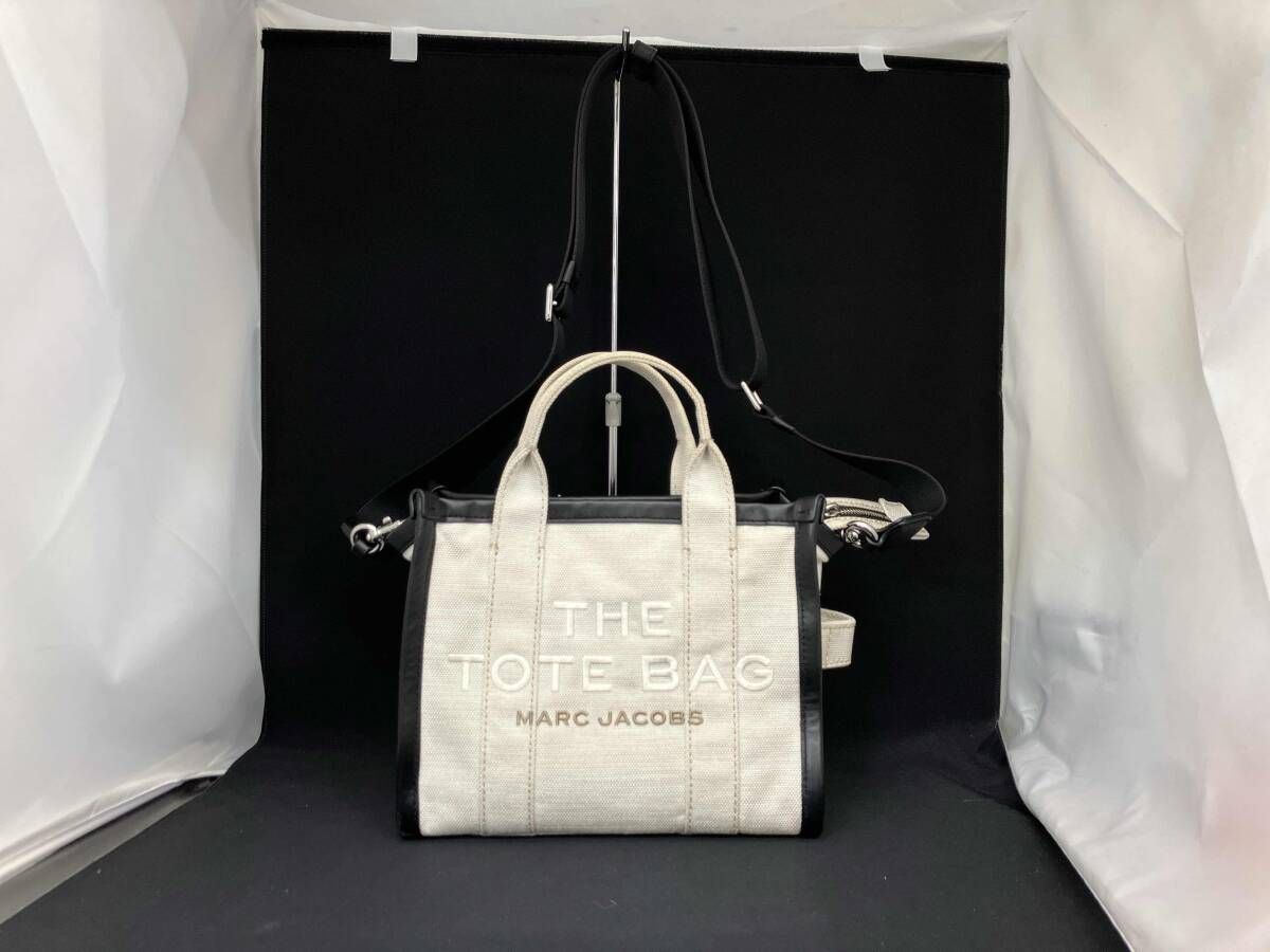MARC JACOBS マークジェイコブズ THE TOTE BAG キャンバストートバッグ ショルダーバッグ 2 way レザー ナチュラル 汚れ有り