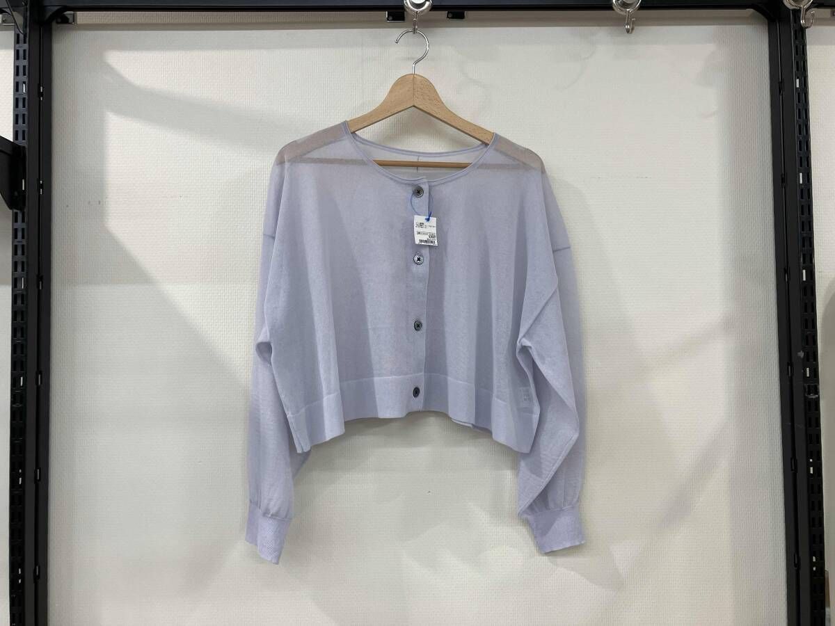 IENA イエナ FILMY COTTONカーディガン 長袖カーディガン サイズF 25-080-900-3430-3-0 紫 パープル レディース シアー