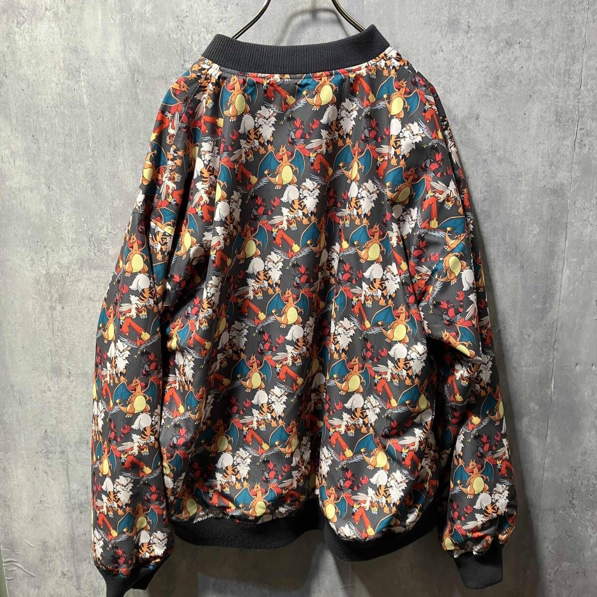 graniph × POKEMON ほのおタイプ リバーシブルブルゾン サイズL レッド×柄 グラニフ×ポケモン