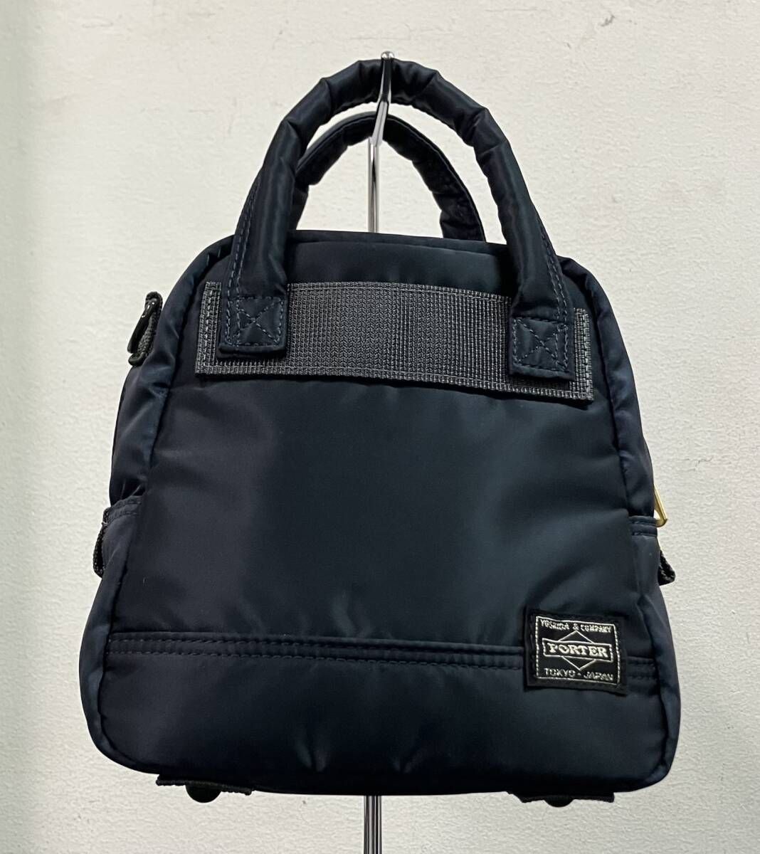 PORTER ポーター 吉田カバン トートバッグ PX TANKER PXタンカー BOWLING ボウリングカバン 376 19811 ダブルジップ ロゴ ネイビー