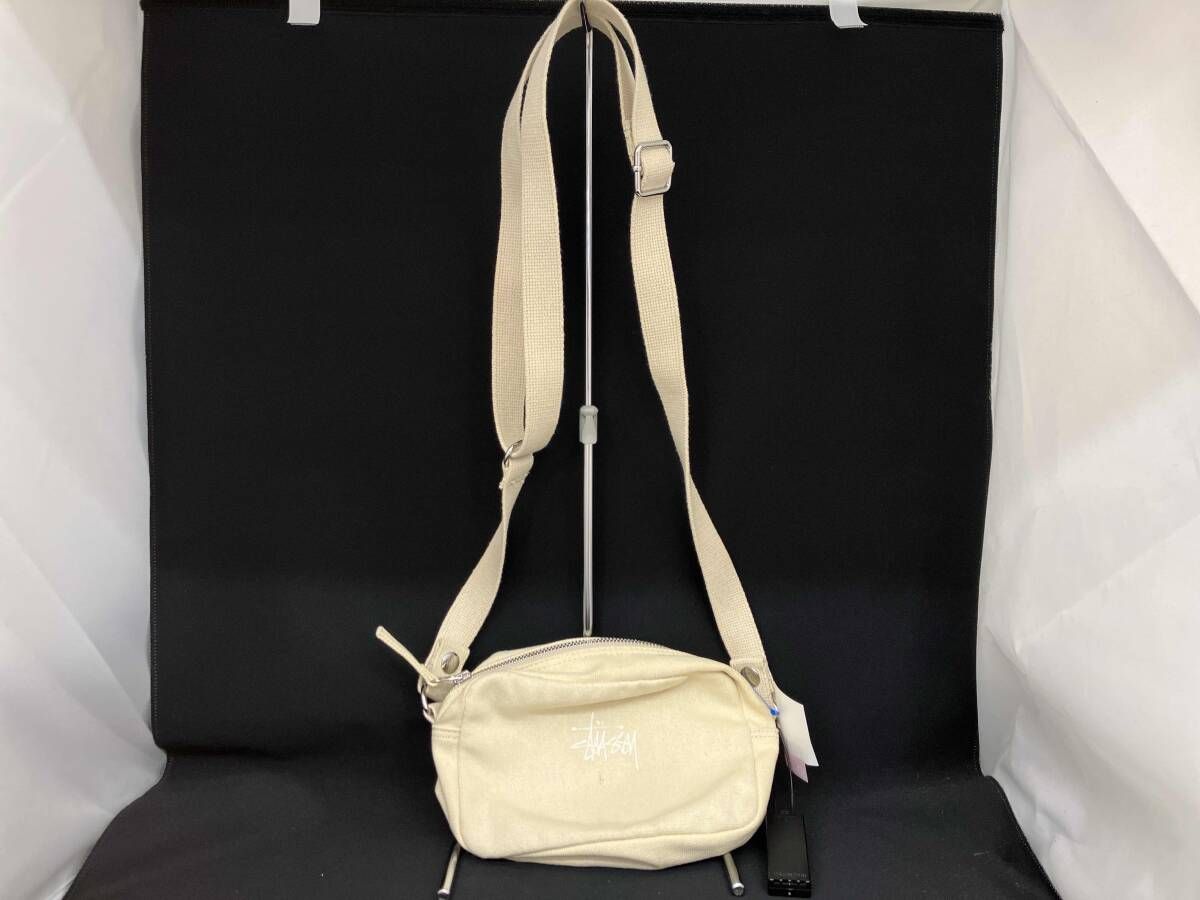 STUSSY ステューシー CANVAS SIDE POUCH NATURALショルダーバッグ コットン 綿 タイ製 134255 ダメージあり