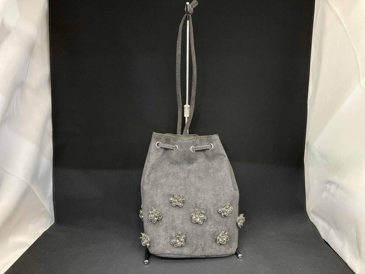 IENA B. イエナ ビジューバッグ mi‑san サイズF グレー ポリエステル