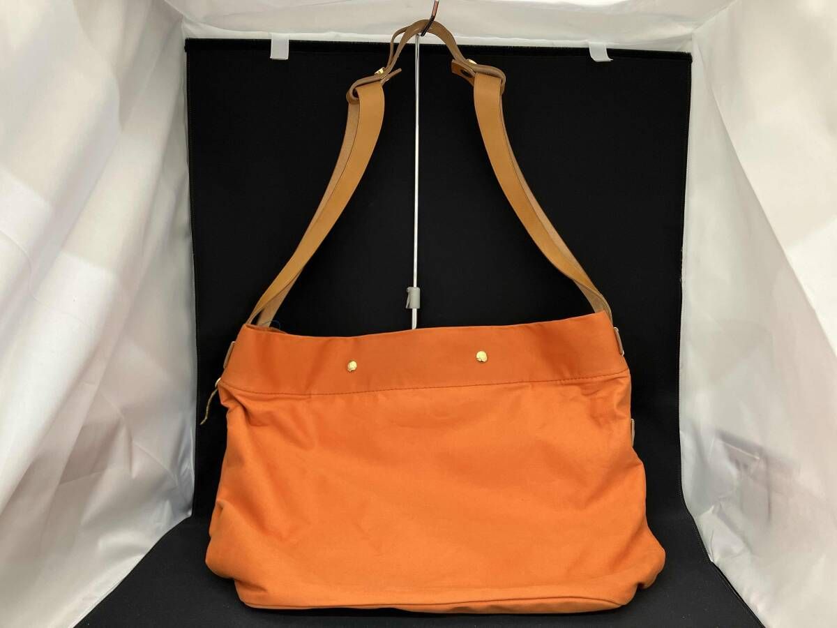 LORO PIANA ロロ ピアーナ Bucket Bag Orange ショルダートートバッグ キャンバス オレンジ イタリア製