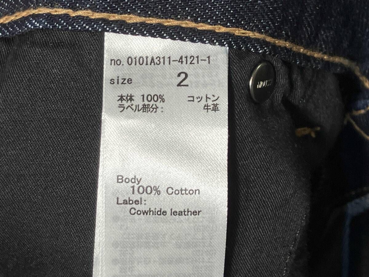  MOUSSY TUCK WIDE ストレートデニム サイズ2 ネイビー系 マウジー その他 小物