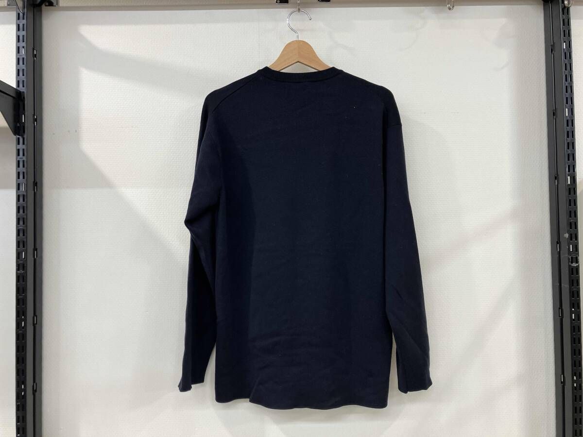 BATONER バトナー SMOOTH WOOL CREW NECK ニット セーター サイズ2 BN-23 FM-022 黒 ブラック ウール メンズ 穴有り