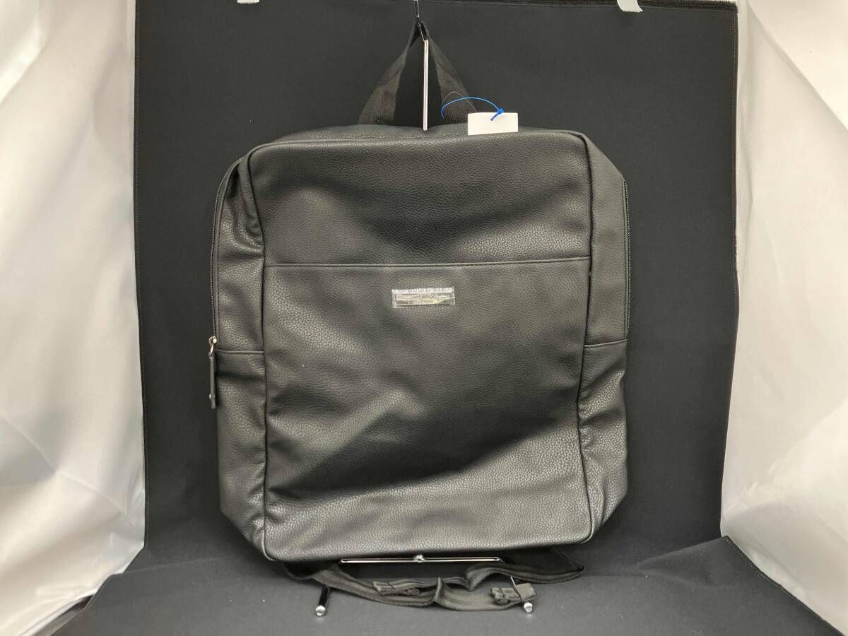 Ermenegildo Zegna エルメネジルド ゼニア リュック デイパック バックパック ブラック 黒 シボ革 PVCレザー 中国製