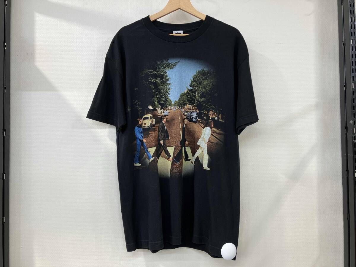 The Beatles ビートルズ 半袖T フロントプリント 丸首 クルーネック サイズL ブラック 黒 コットン 綿 メキシコ製