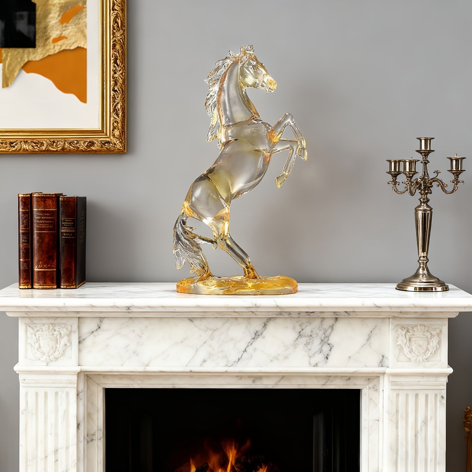  オブジェ エレガント 置物 樹脂像 モダン ウマ うま 馬 干支 正月飾り 美術工芸 動物 現代彫刻デスク装飾 インテリア リビング ダイニング 寝室 玄関 ギフト プレゼント 贈り物 棚装飾 透明 インテリア置物 置物 インテリア小物