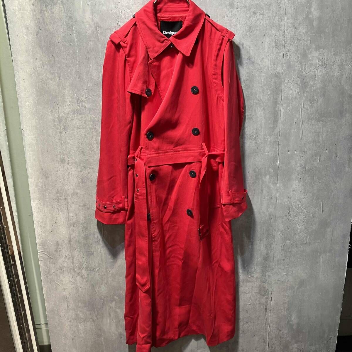 Desigual 取り外し なトレンチコート サイズS レッド デシグアル