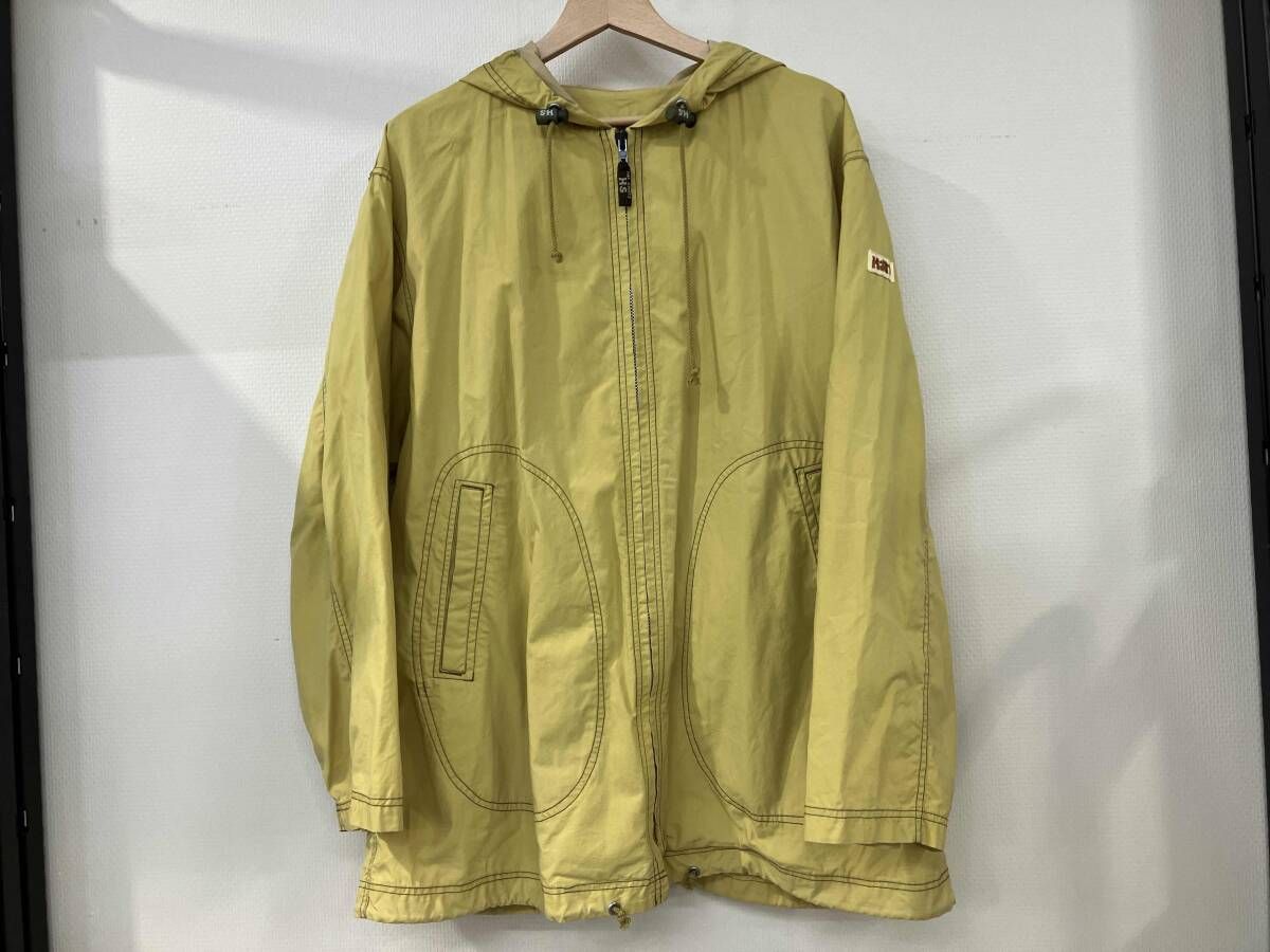 HAI SPORTING GEAR ハイスポーティングギア ジップアップパーカー フーディ サイズM イエロー 黄色 コットン 綿 シミ有り