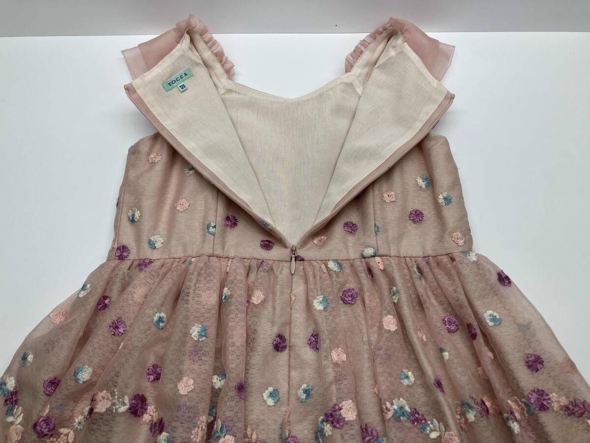  TOCCA BAMBINI トッカ バンビーニ キッズ 花柄刺繍ワンピース ピンク 120 cm 半袖 ワンピース