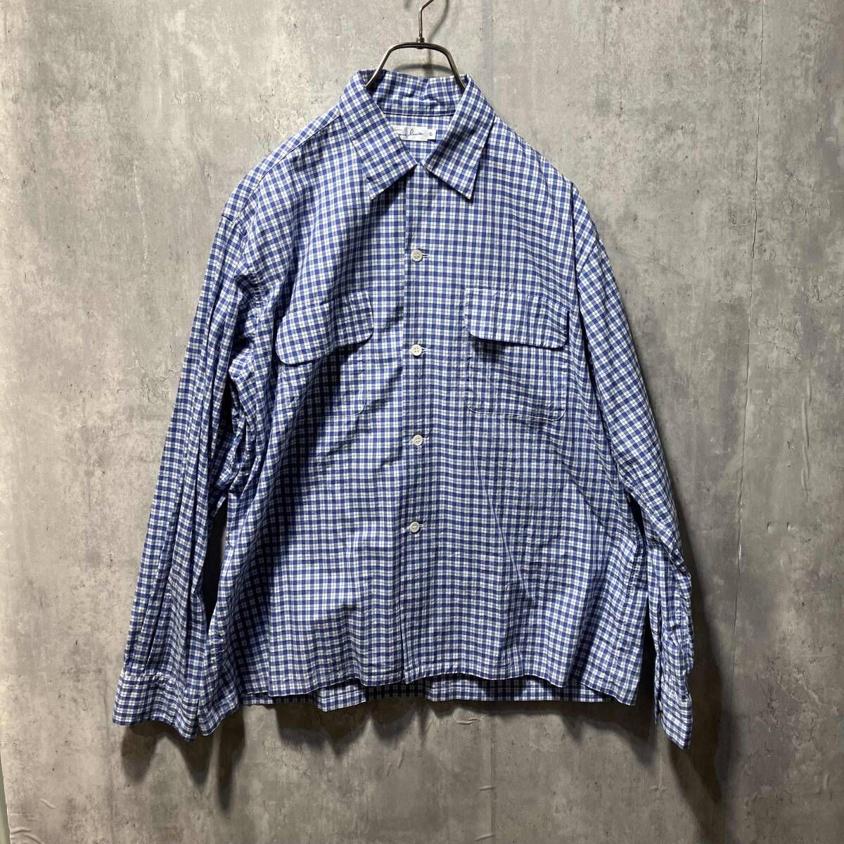 SANS LIMITE ボックス大開衿 長袖シャツ サイズ0 チェック柄 サンリミット