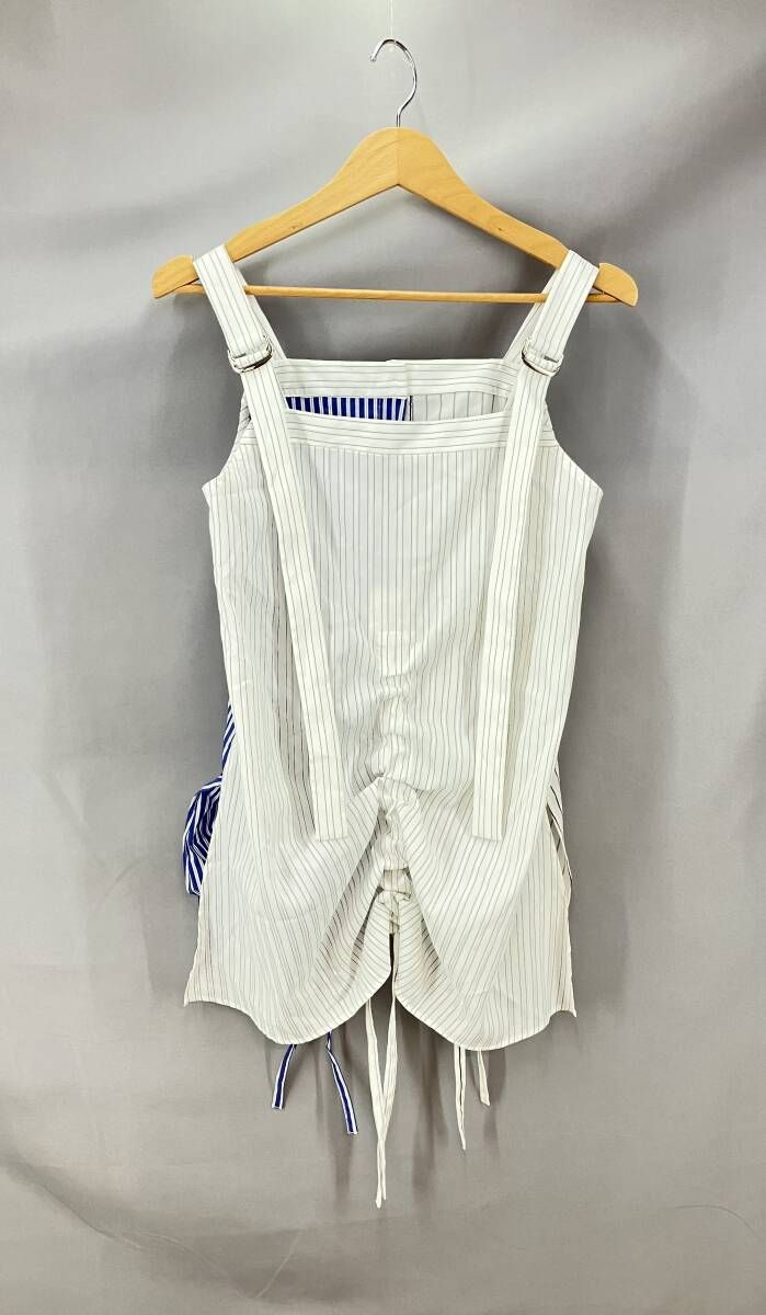 UN 3 D. アンスリード HEM GATHER SH CAMISOLE キャミソ-ル ノ-スリ-ブ チュ-ブトップ サイズフリー ホワイト×ブルー 夏