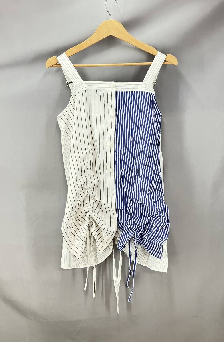 UN 3 D アンスリード HEM GATHER SH CAMISOLE キャミソ ル ノ スリ ブ チュ ブトップ サイズフリー ホワイト ブルー 夏