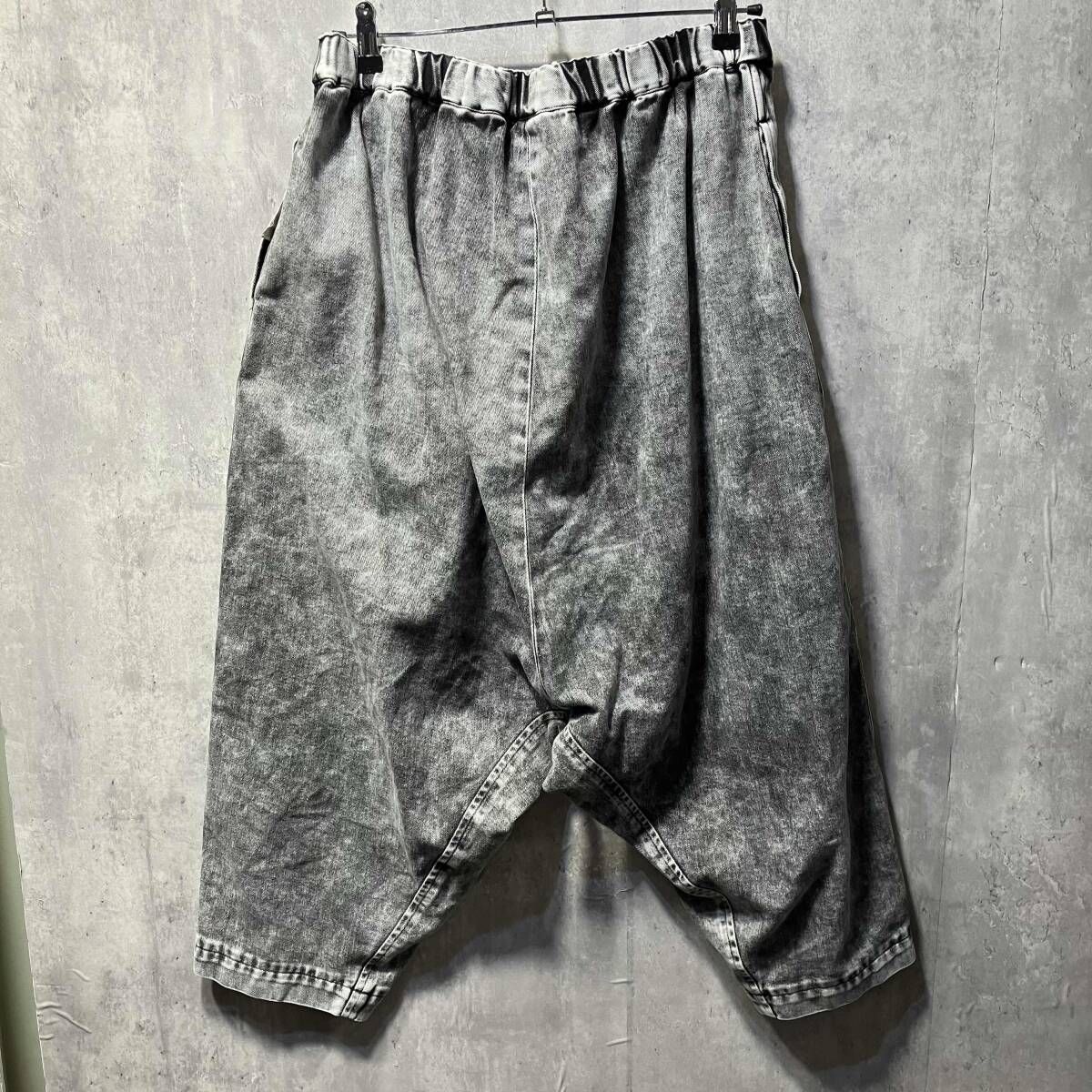 AD 2020 BLACK COMME des GARCONS デニムサルエルパンツ1 E-P 014 サイズL グレー系 ブラックコムデギャルソン