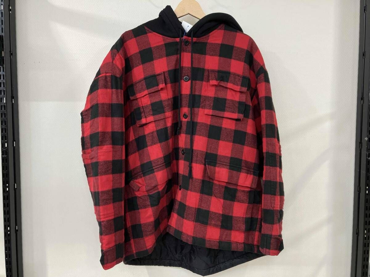 Stand Alone スタンドアローン ジャケット アウター フーディM レッド ブラック チェック柄 コットン ポリエステル 使用感有