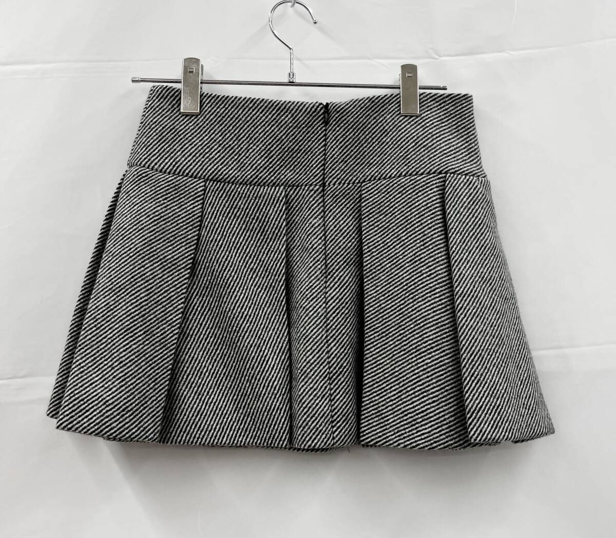 PATOU パトゥ ミニスカート プリーツ ウール サイズ36 ブラック 通年