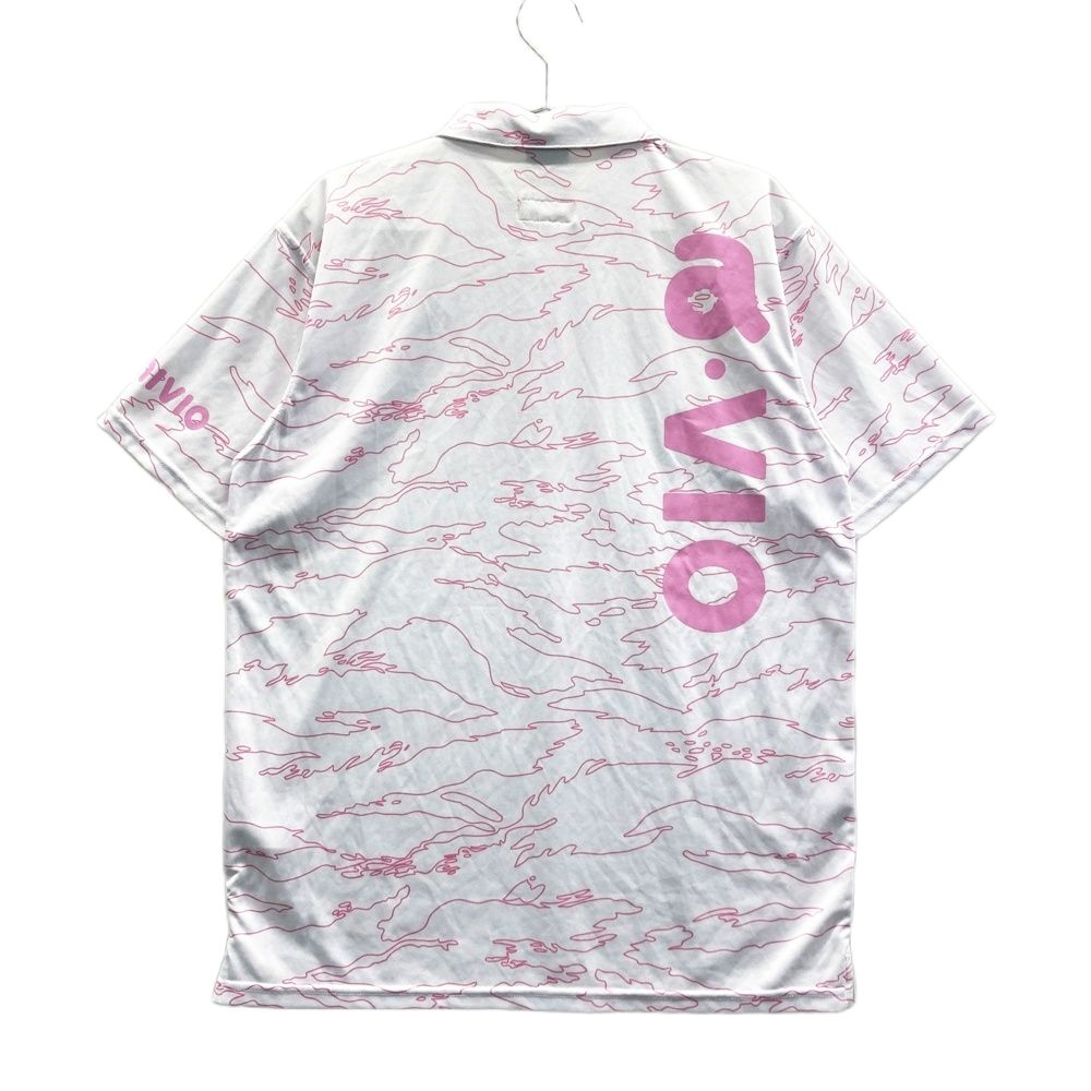 サイズ 40 アルチビオ × ERA 半袖ポロシャツ ボタンダウン 総柄 ホワイト系 ゴルフウェア メンズ ストスト