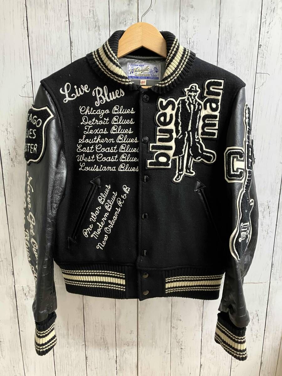 東洋エンタープライズ スタジャン ホワイツビル アウター blues man WV 11793 メルトン 革 サイズ34 藤沢大庭