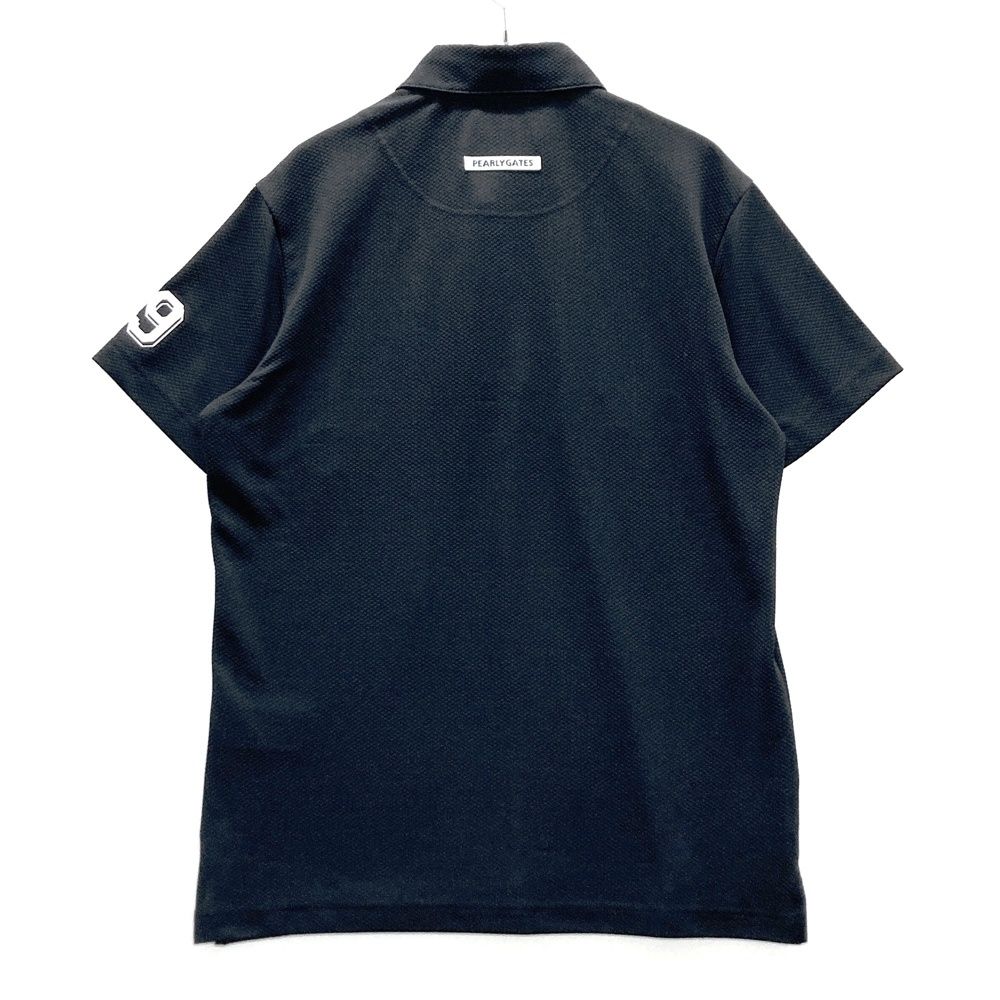 サイズ 4 PEARLY GATES パーリーゲイツ モデル 半袖ポロシャツ ニコちゃん ブラック系 ゴルフウェア メンズ ストスト