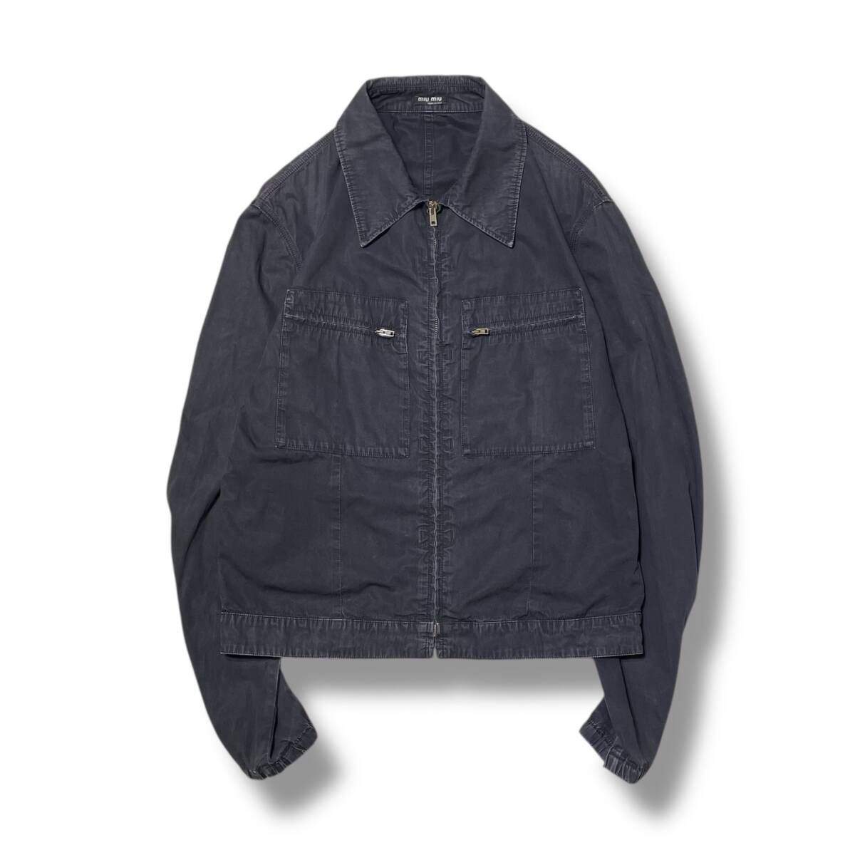 MIU zip up work blouson ジップアップワークブルゾン Lサイズ ブラック ミウミウ