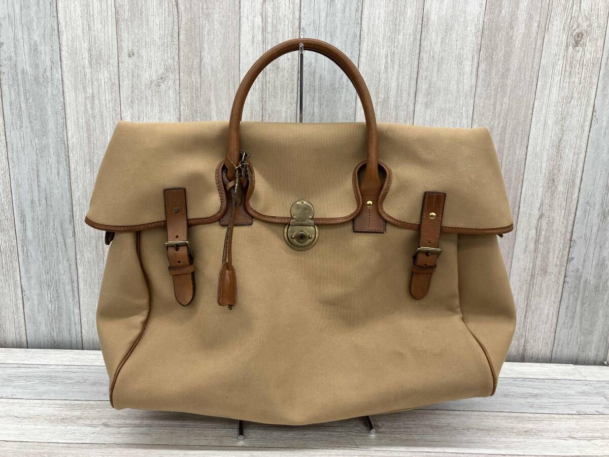 POLO ラルフローレン ボストンバッグ サファリ レザー ベージュ ショルダー POLO ラルフローレン ボストンバッグ サファリ レザー ベージュ