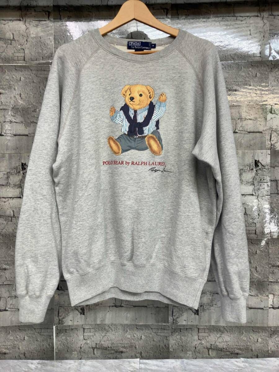 POLO RALPH LAUREN ポロラルフローレン スウェット 90 s bear ポロベア サイズM グレー