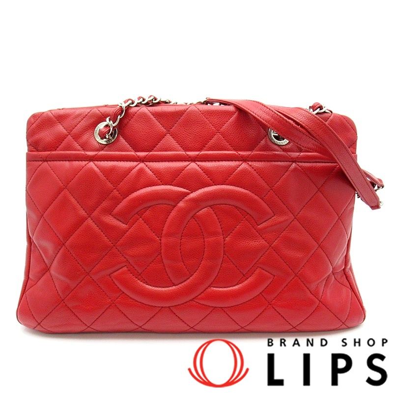 シャネル マトラッセ ココマーク チェーントートバッグ キャビアスキン