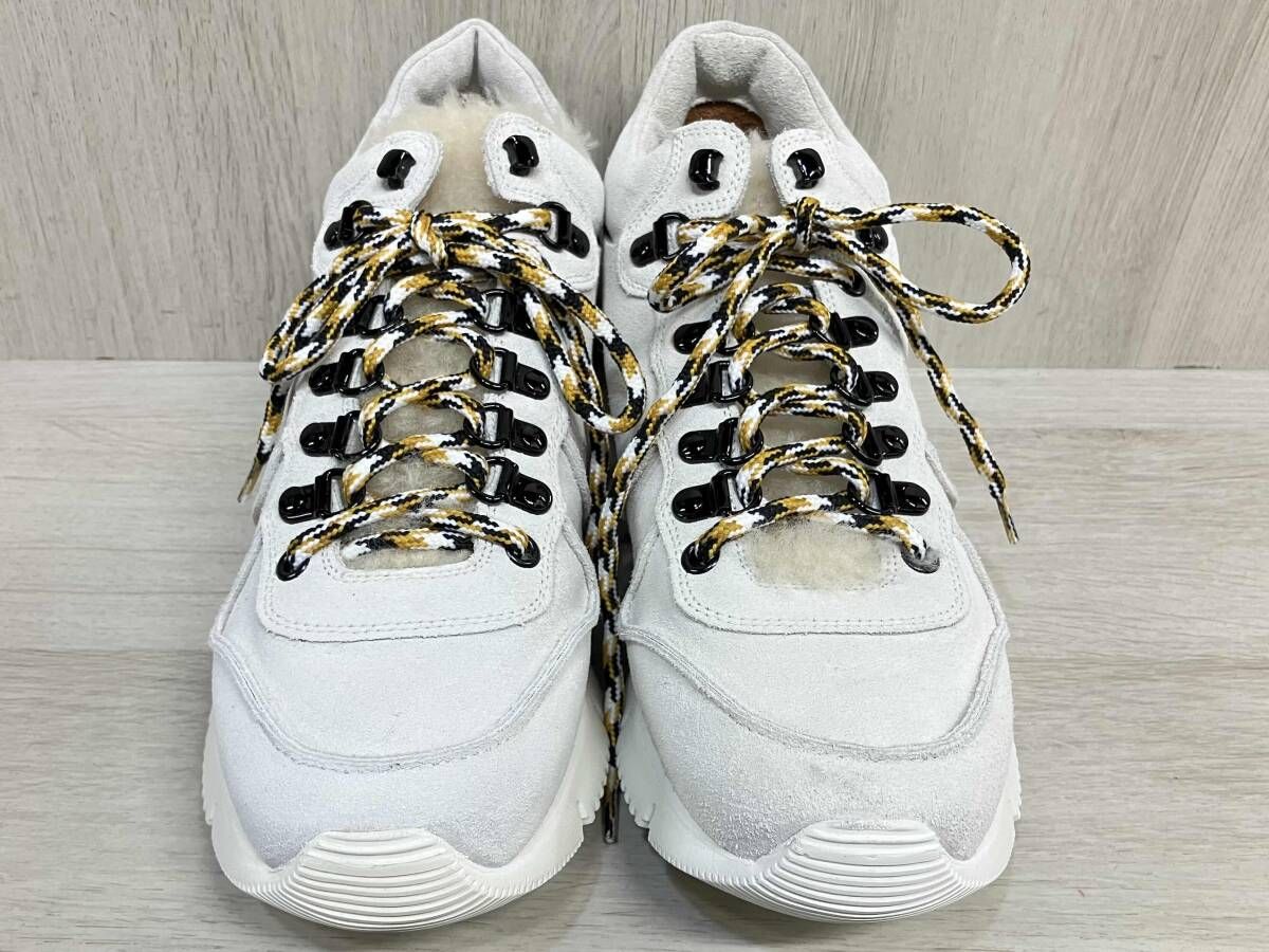 BUTTERO B 8514 CARRERA スニーカー ブッテロ カレラ 本革 レザー 40 約25 cm ホワイト シューズ 靴 ボア ファー