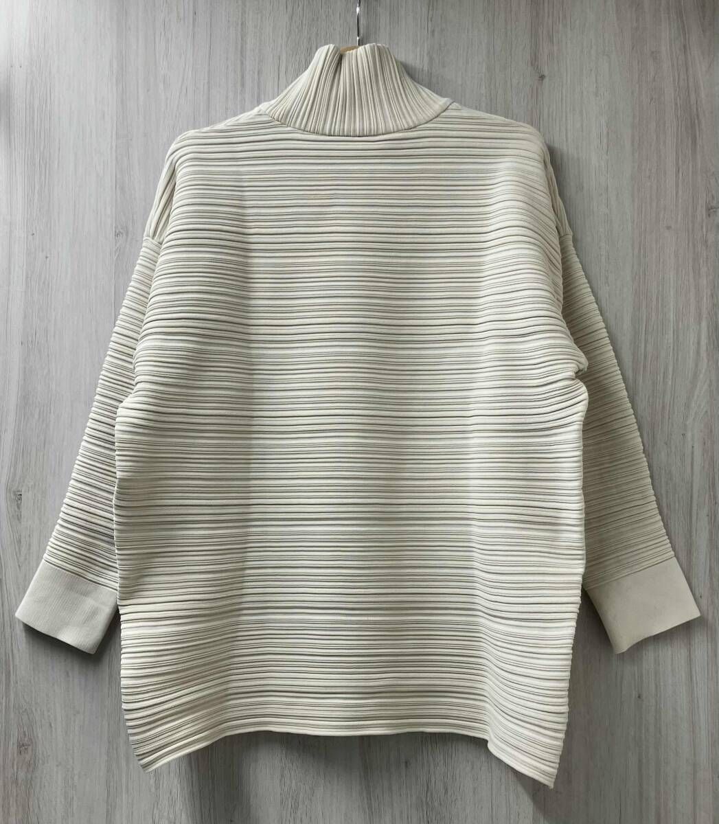 PLEATS PLEASE プリーツプリーズ ハイネック ニットプルオーバー フリーサイズ アイボリー