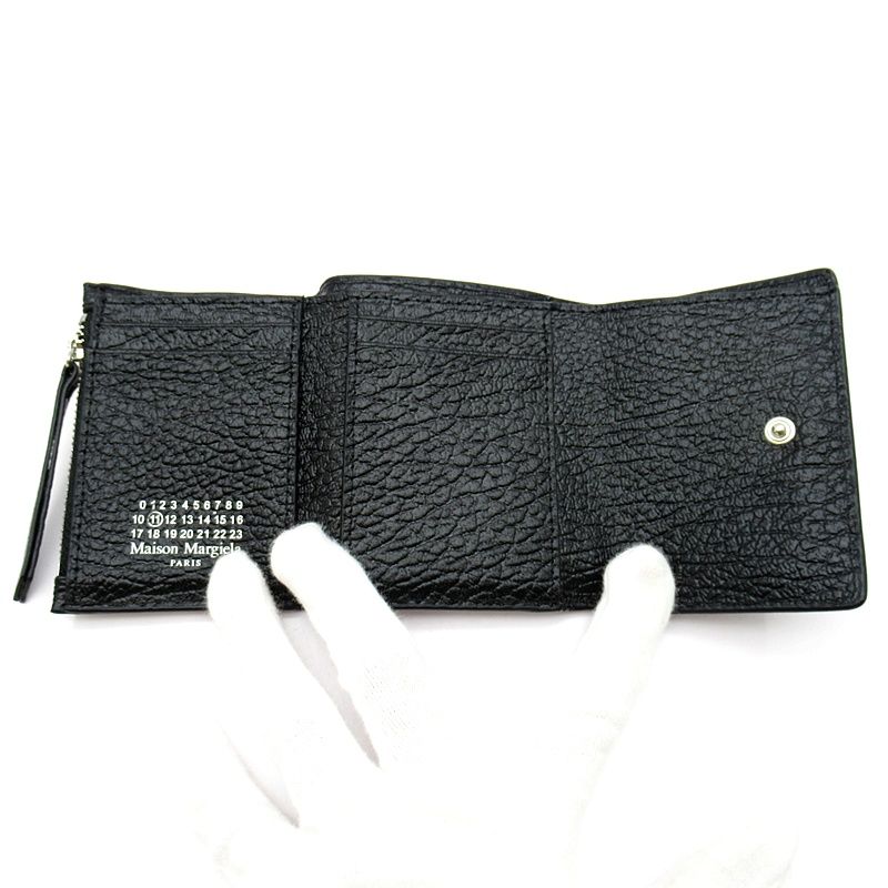  メゾンマルジェラ 3つ折財布 レザー レディース ブラック その他 小物