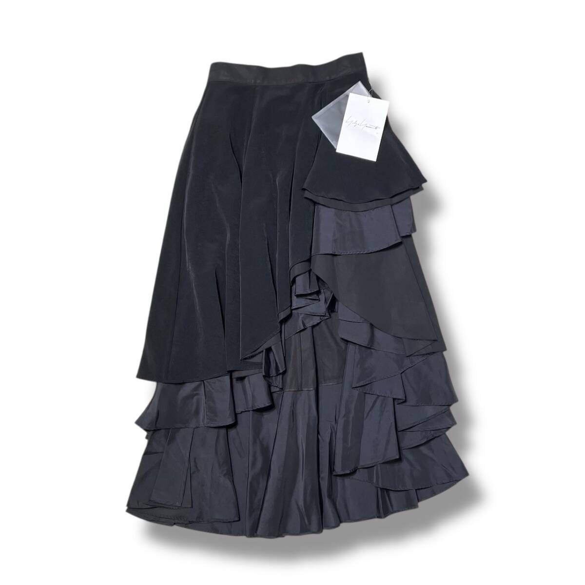 25 ss Yohji Yamamoto FEMME COLECTIONS TA PE CREPE DE CHINE ROUNDED LONG SKIRT レイヤードスカート ヨウジヤマモトファム ズ
