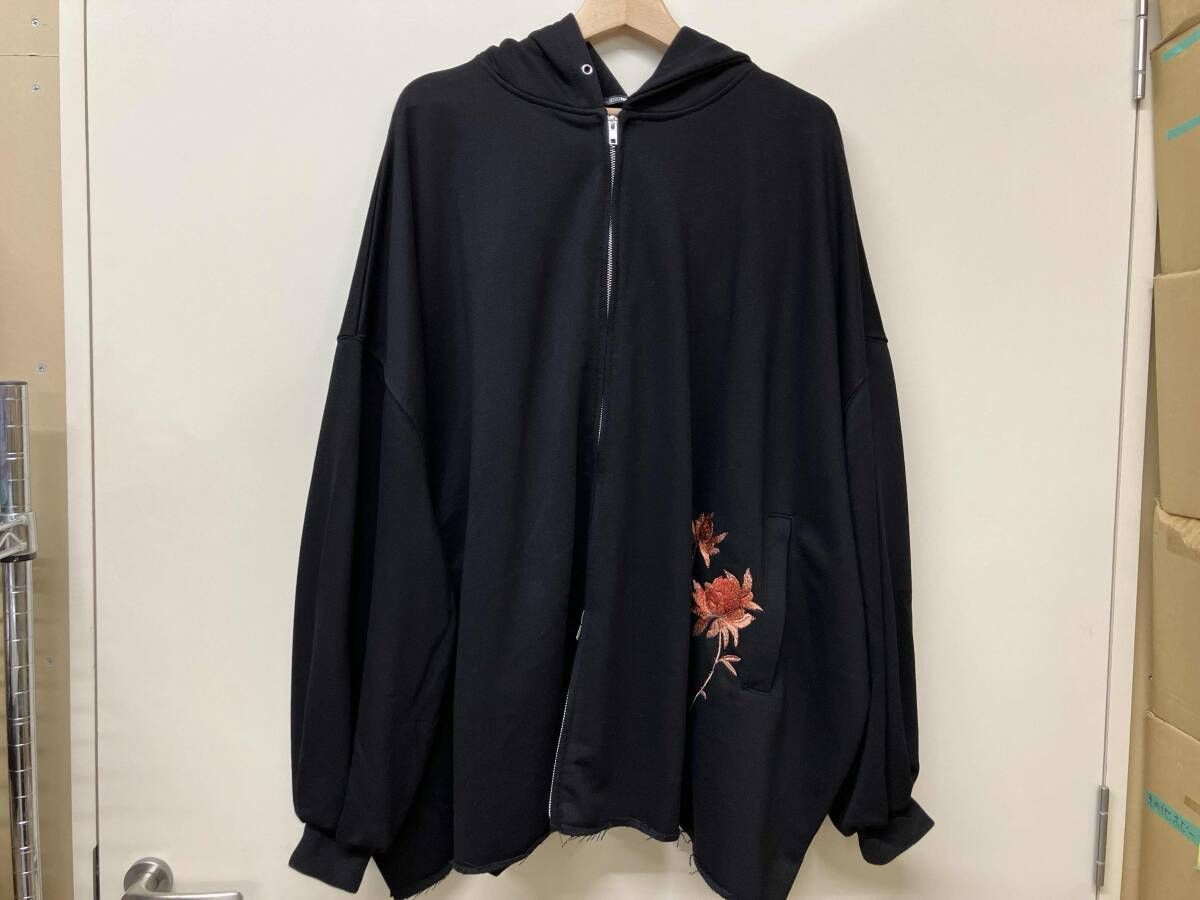 Ellno Loset パーカー 狐刺繍ビックジップフーディー