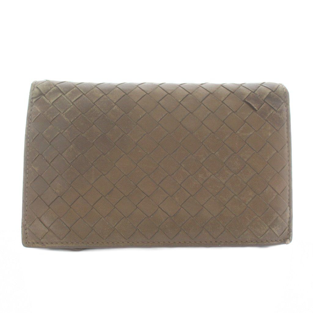 ボッテガヴェネタ BOTTEGA VENETA 長財布 二つ折り レザー イントレチャート 茶色 ブラウン XZ OH GY 17
