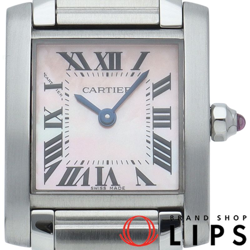 カルティエ タンクフランセーズSM ウォッチ ピンクシェル W51028Q3 SS