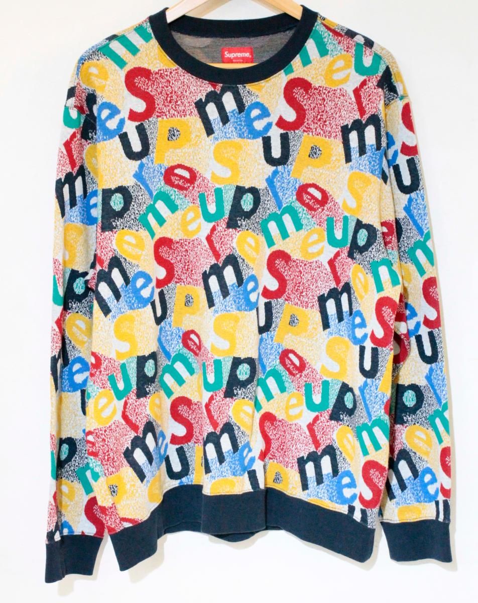Supreme メンズスウェット XL Scatter Text Crewneck スウェット マルチ 総柄