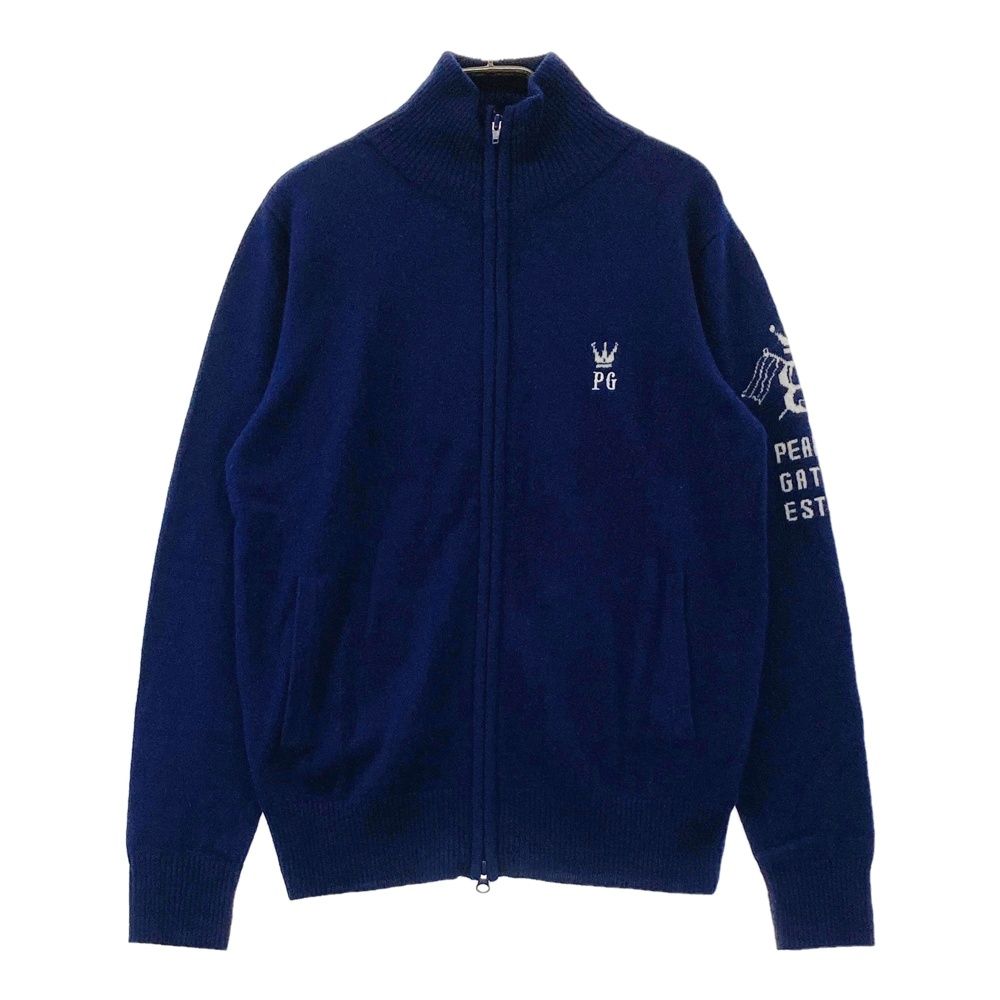 サイズ 4 PEARLY GATES パーリーゲイツ カシミヤ ニット ジップジャケット ネイビー系 ゴルフウェア メンズ ストスト